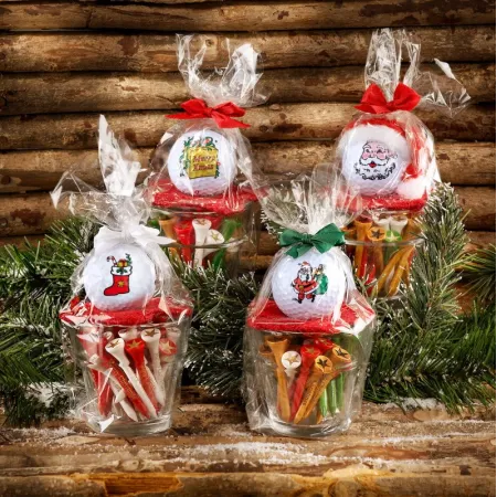 VASOS DE NAVIDAD con bolas y tees