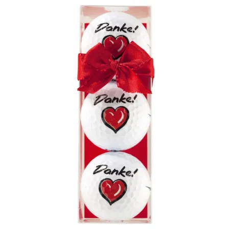 Pack de tres bolas de golf con motivo Danke!